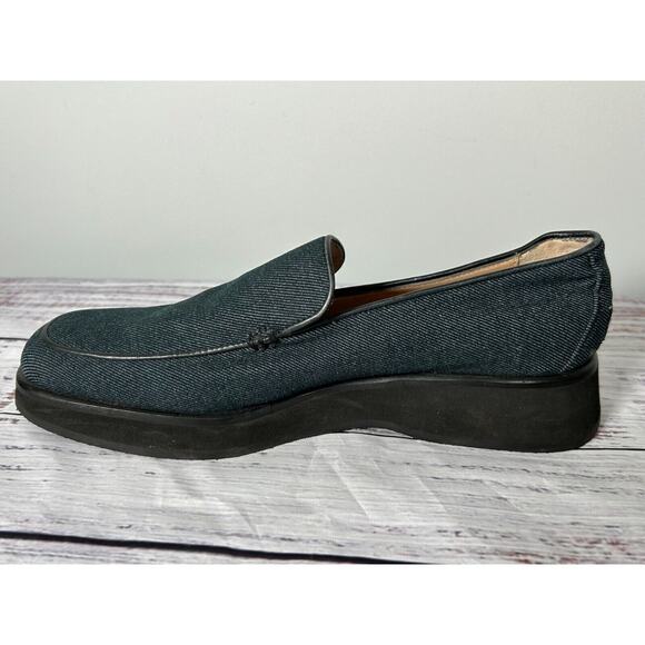 Salvatore Ferragamo Sport Women's Blue Denim Flats Loafer Canvas Size 7.5 - Picture 6 of 10